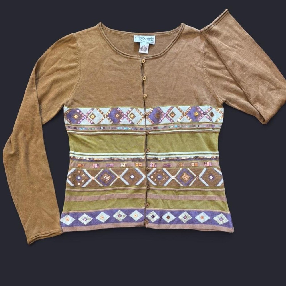 Vintage Beaded Silk Cardigan